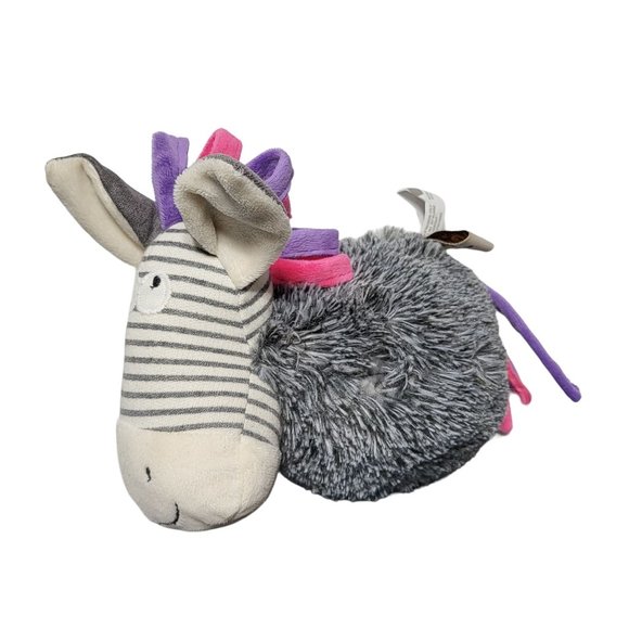 Maison Chic Zebra Plush Stuffed Animal Pink Purple Gray Striped BODY ONLY - Picture 1 of 7